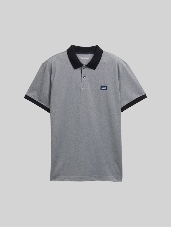 Piqué polo met stretch door Men, navy two tone pique