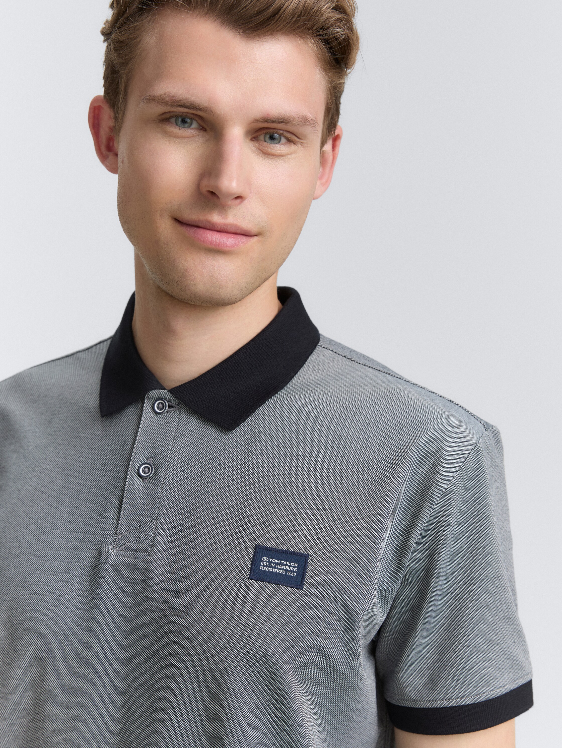 Piqué Poloshirt mit Stretch - navy_two_tone_pique - 