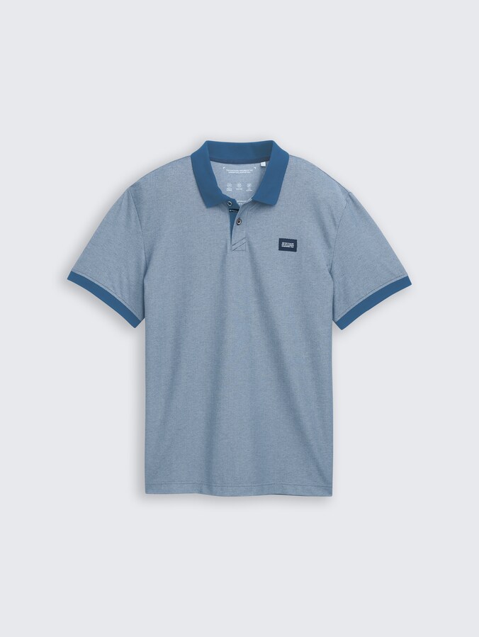 Piqué polo met stretch door Men, teal two tone pique
