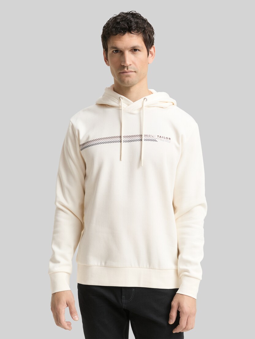 Hoodie Sweatshirt mit Logo-Print von Men, Wool White