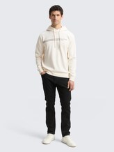 Sweatshirt à capuche avec logo imprimé - Wool White - Vue de face du modèle
