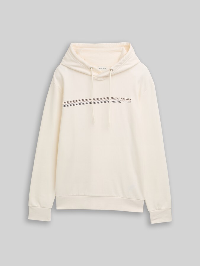 Hoodie Sweatshirt mit Logo-Print von Men, Wool White