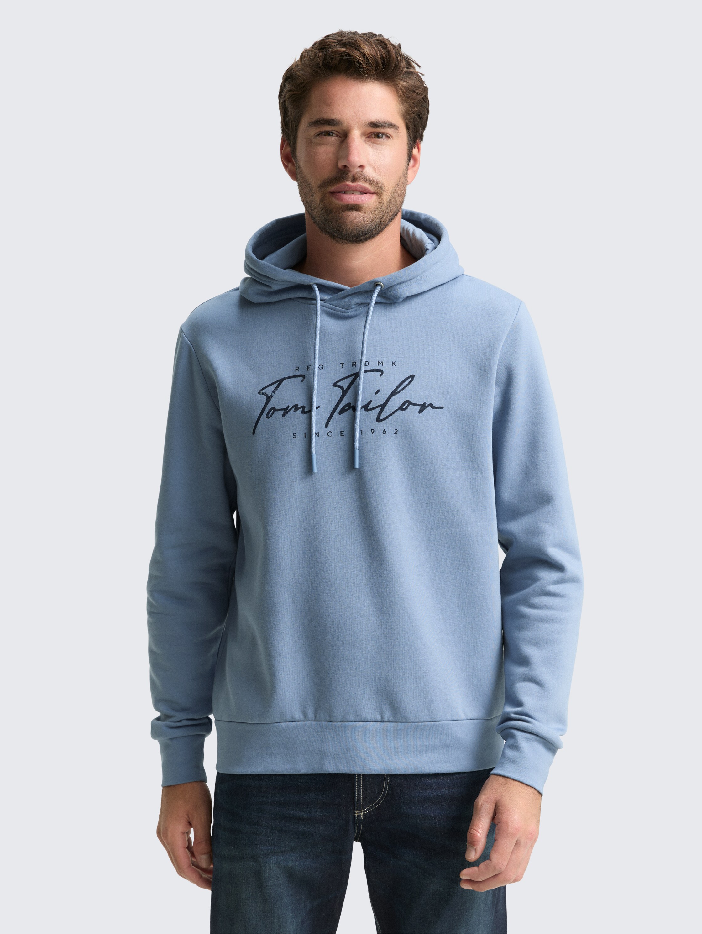 Hoodie-sweatshirt met logoprint - faded_denim_blue - 