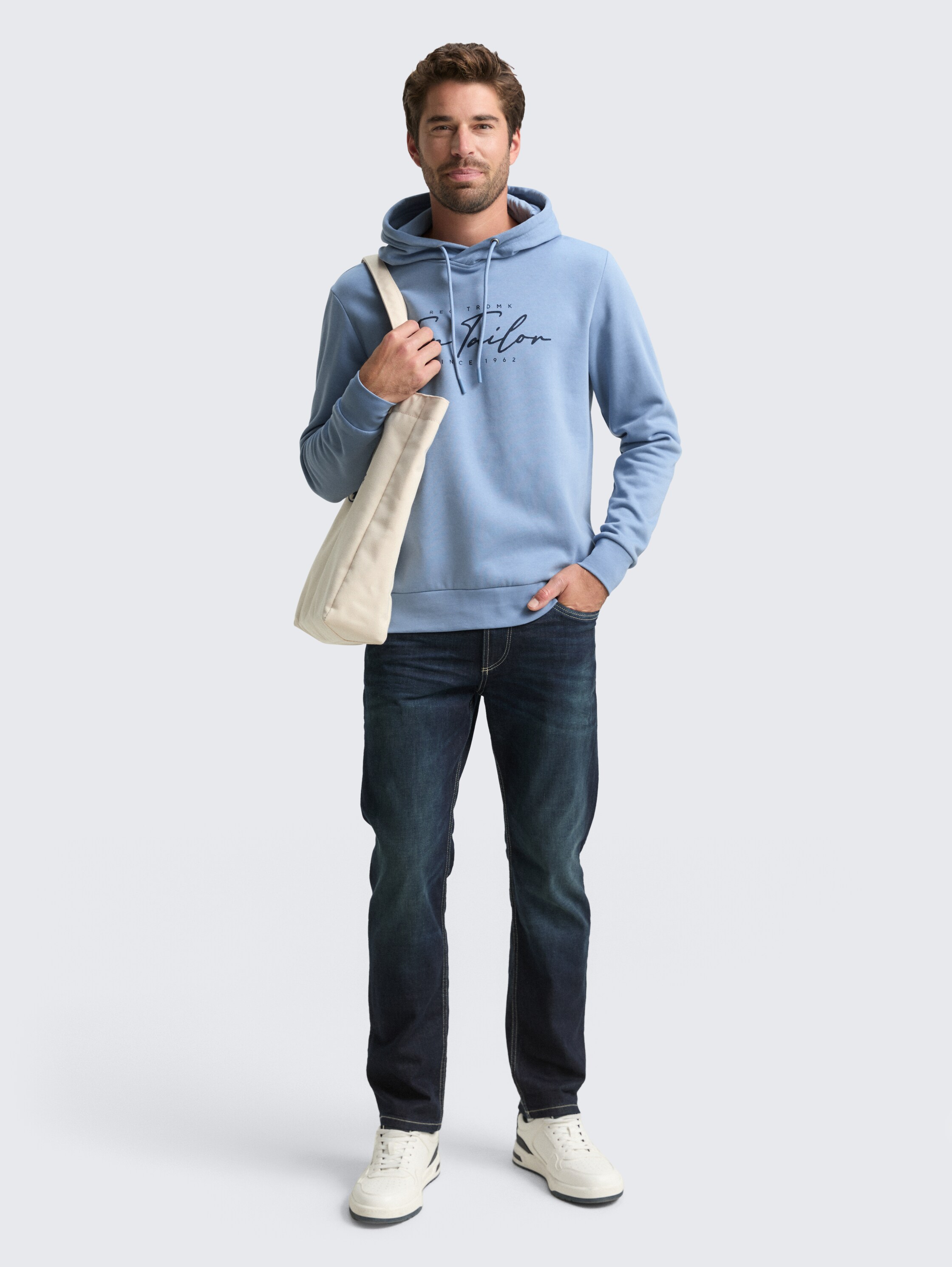 Hoodie-sweatshirt met logoprint - faded_denim_blue - 