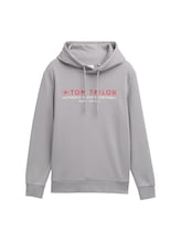 Ausgewählt, Hoodie Sweatshirt mit Logo-Print von Tom Tailor, grau