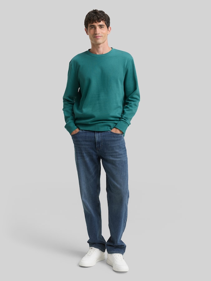 Basic Sweatshirt in Unifarben von Men, Jasper Green