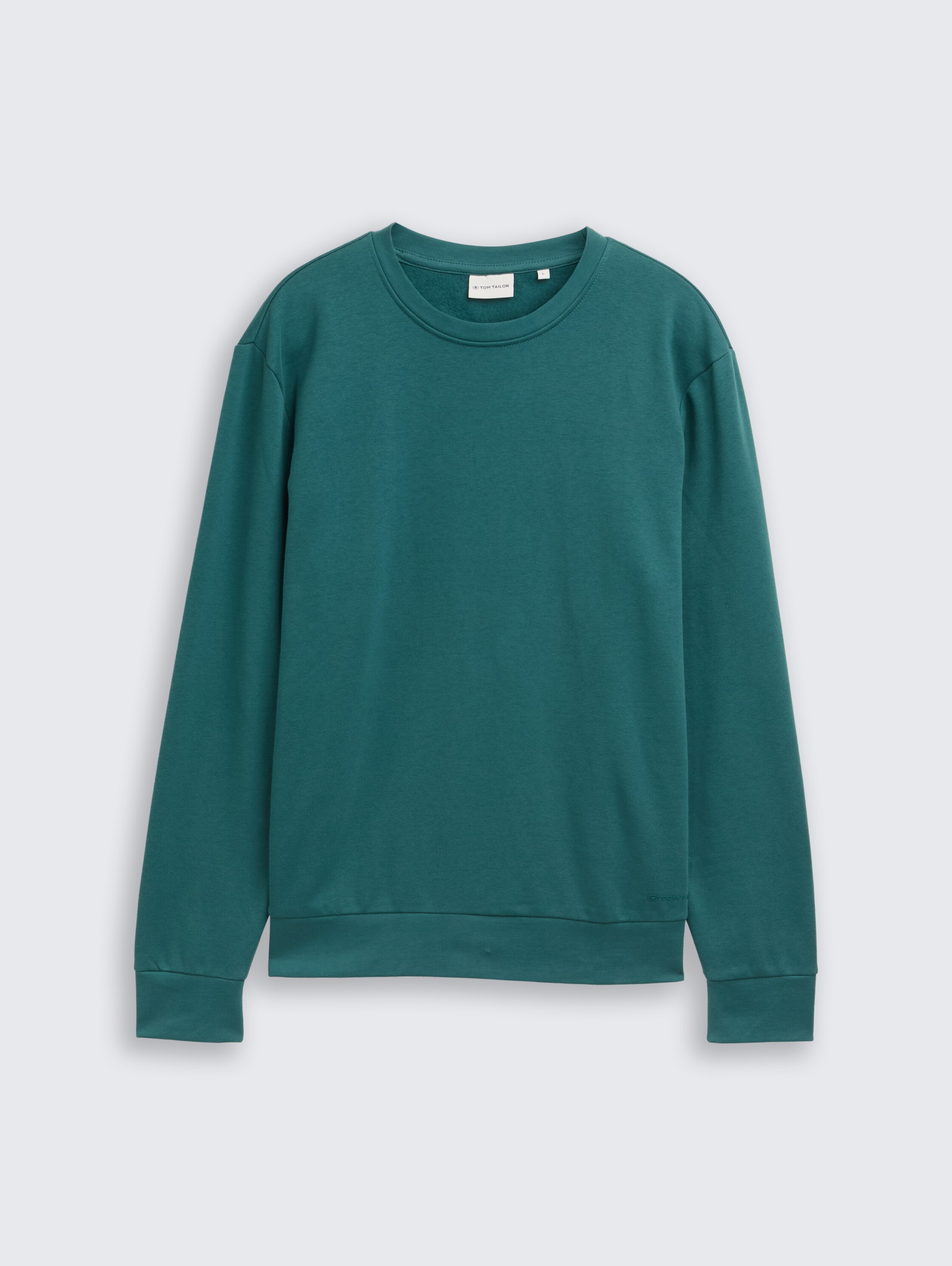 Basic Sweatshirt in Unifarben - Jasper Green - Vorder-Produkt-Ansicht