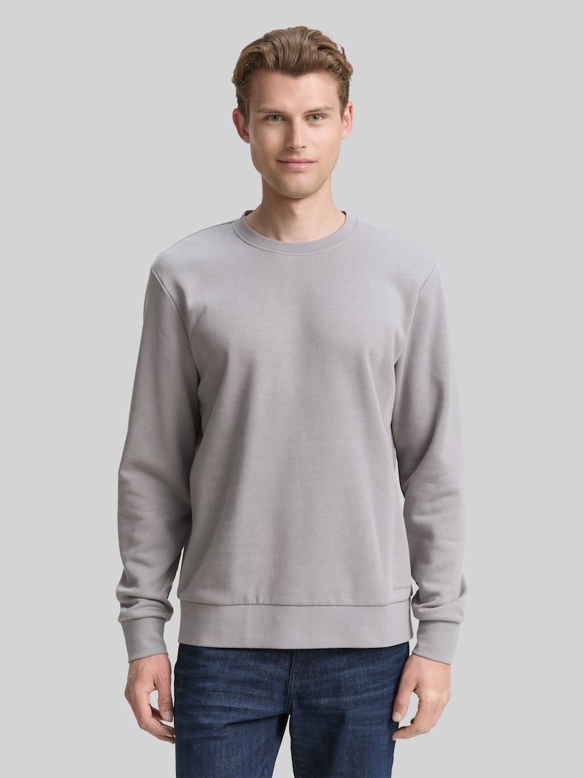 Basic Sweatshirt in Unifarben von Men, formal grey