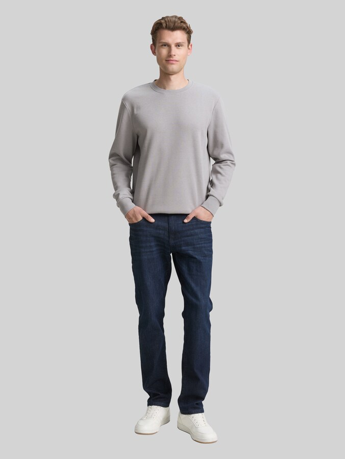 Basic Sweatshirt in Unifarben von Men, formal grey