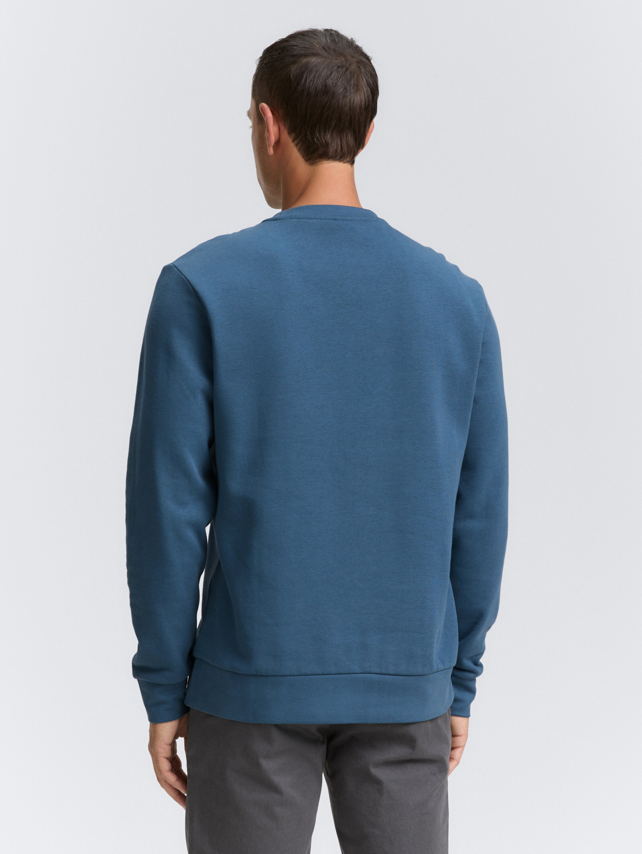 Basic Sweatshirt in Unifarben - real_teal_blue - 