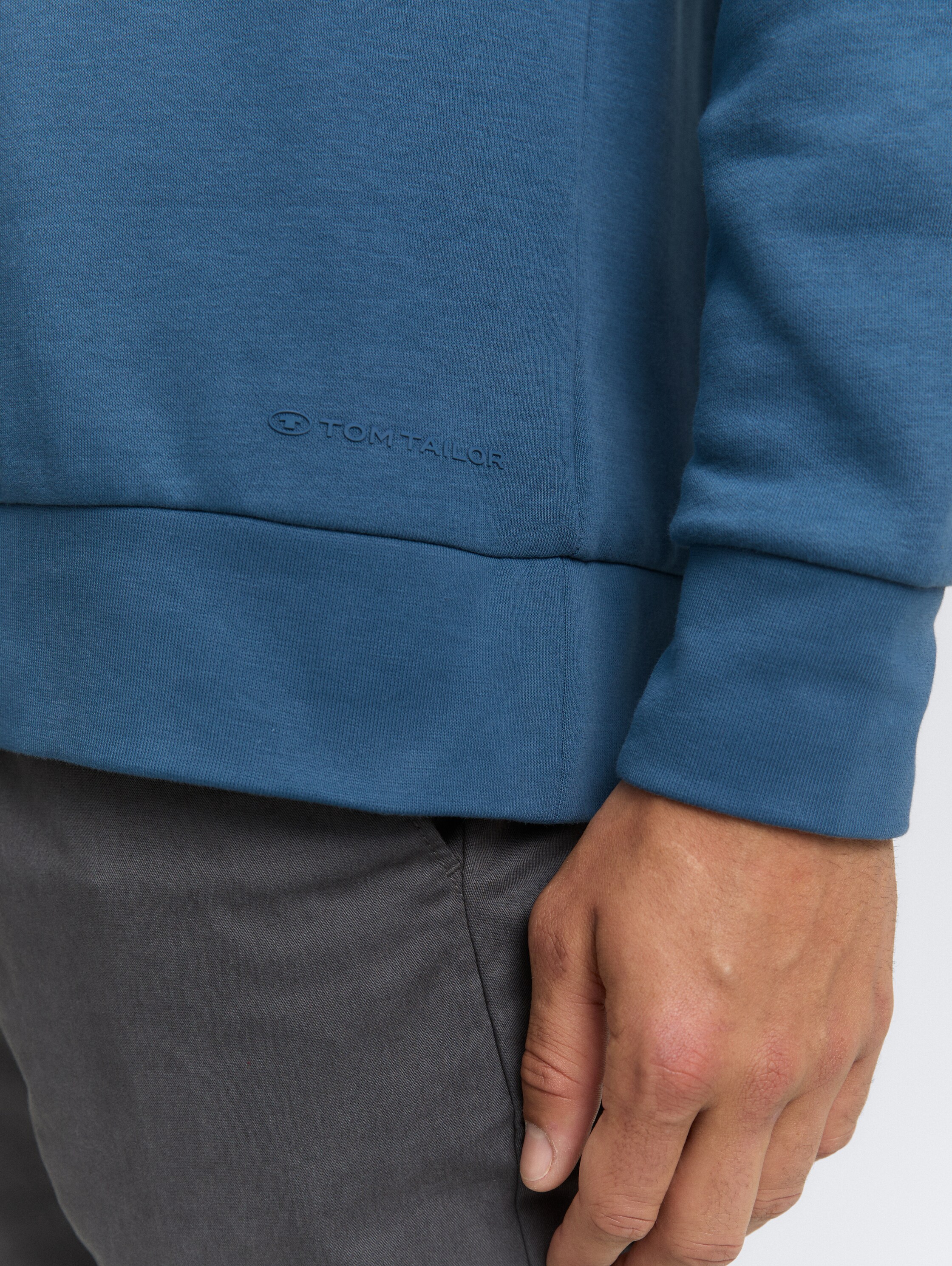 Basic Sweatshirt in Unifarben - real_teal_blue - 