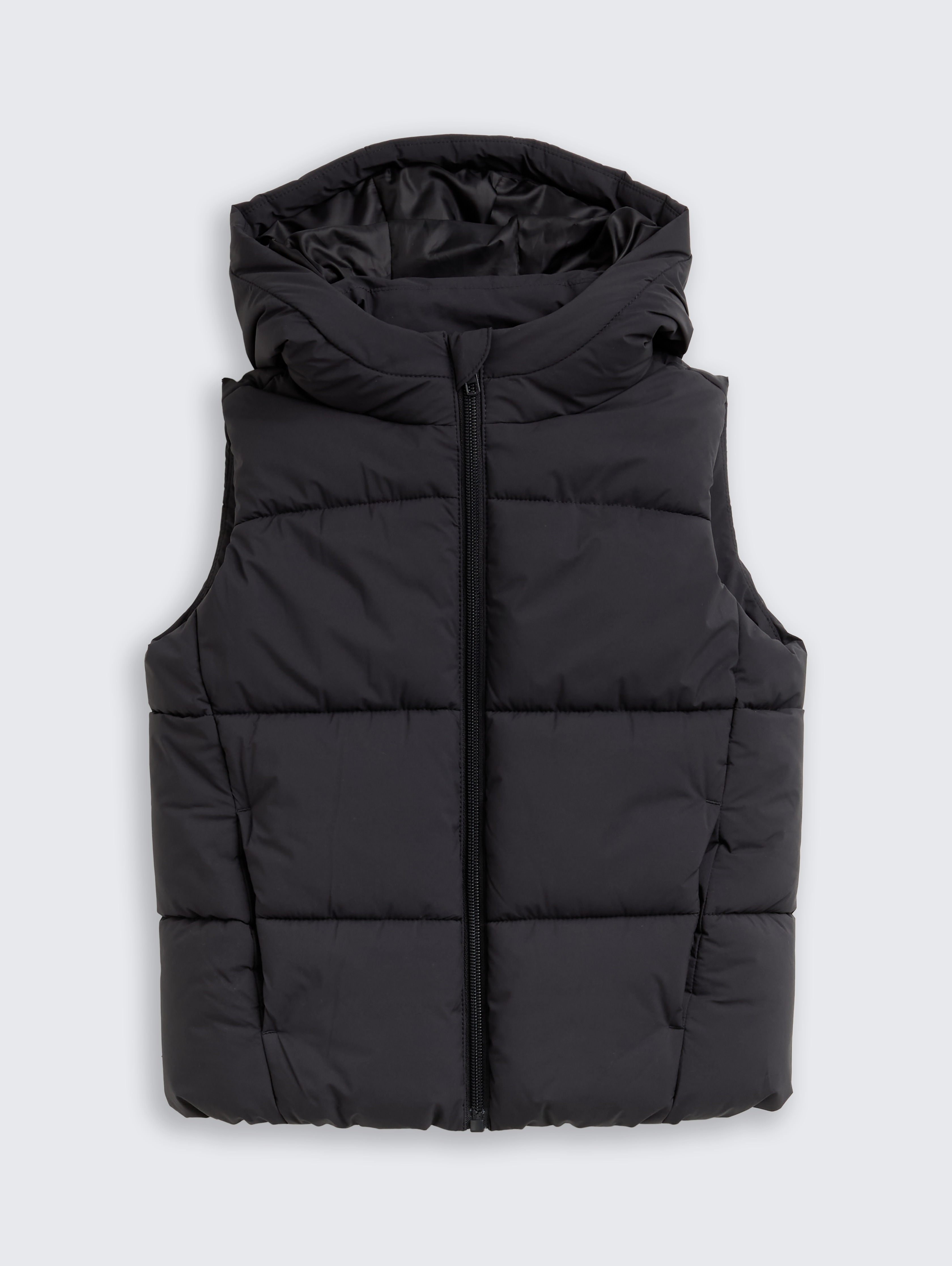 Puffer-Weste mit Kapuze von Mini Boys, coal grey