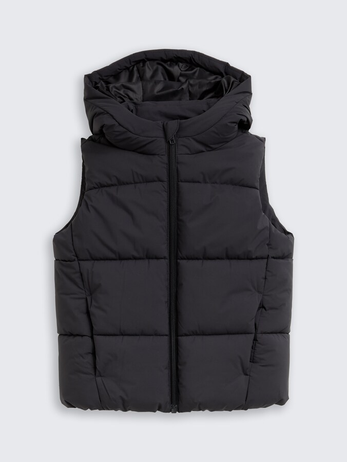 Puffervest met capuchon door Mini Boys, coal grey