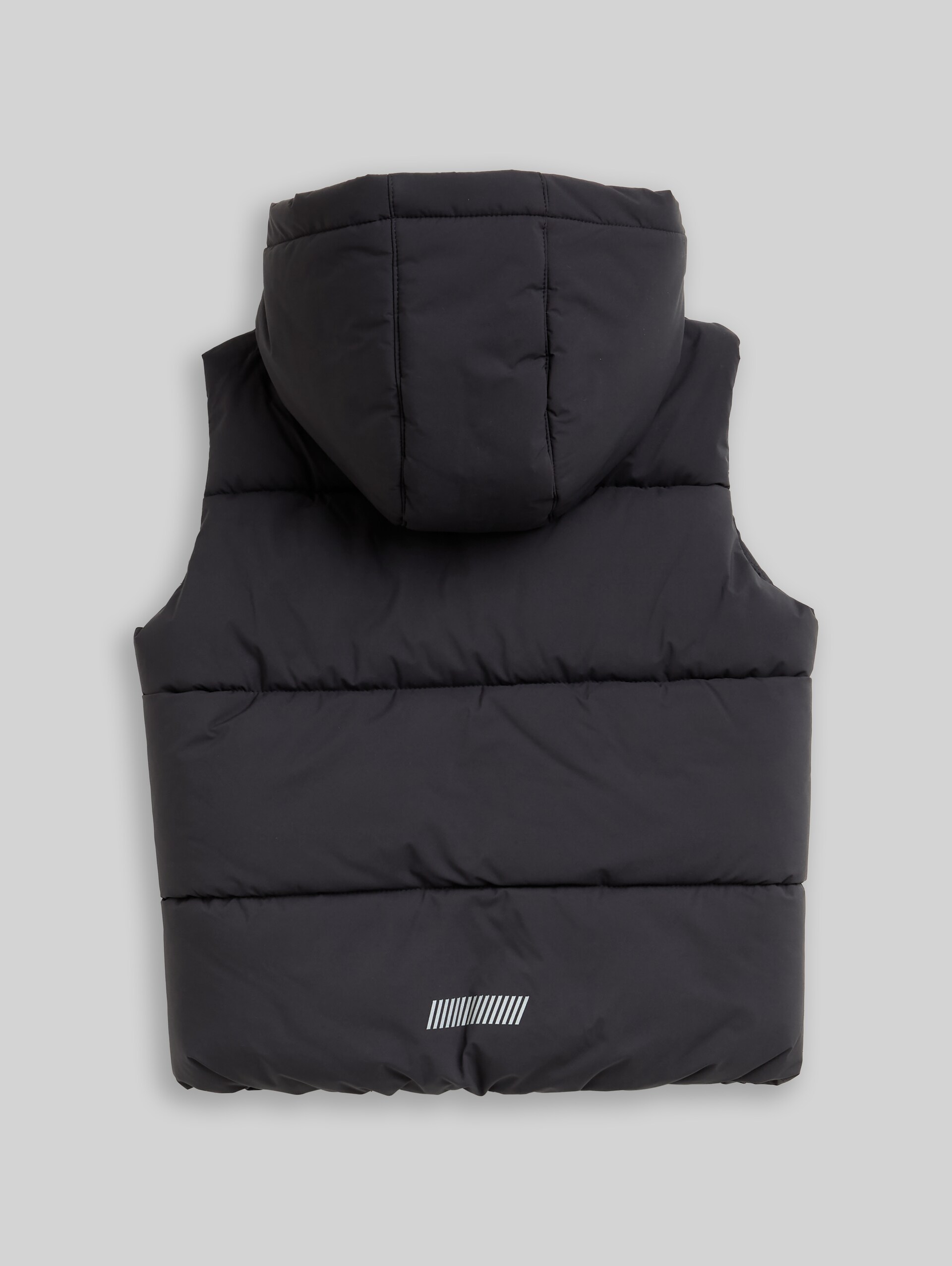 Puffer waistcoat with hood - coal grey