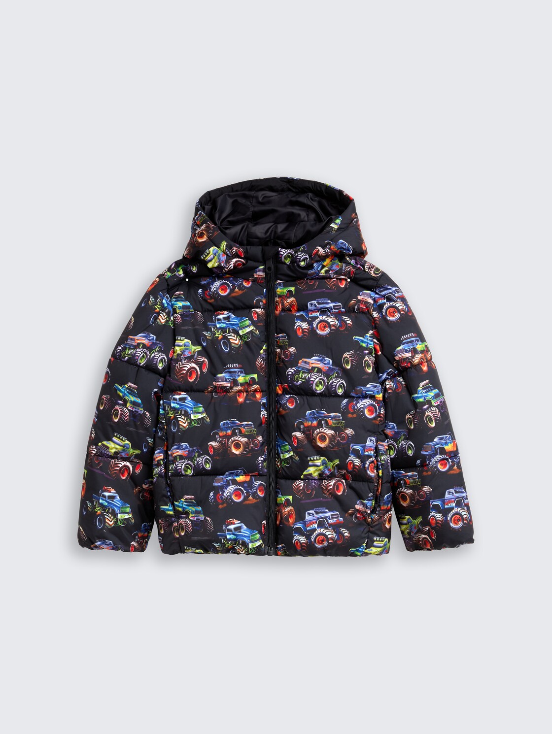 Puffer-Jacke mit Allover-Print - dark multicolor car design - Vorder-Produkt-Ansicht