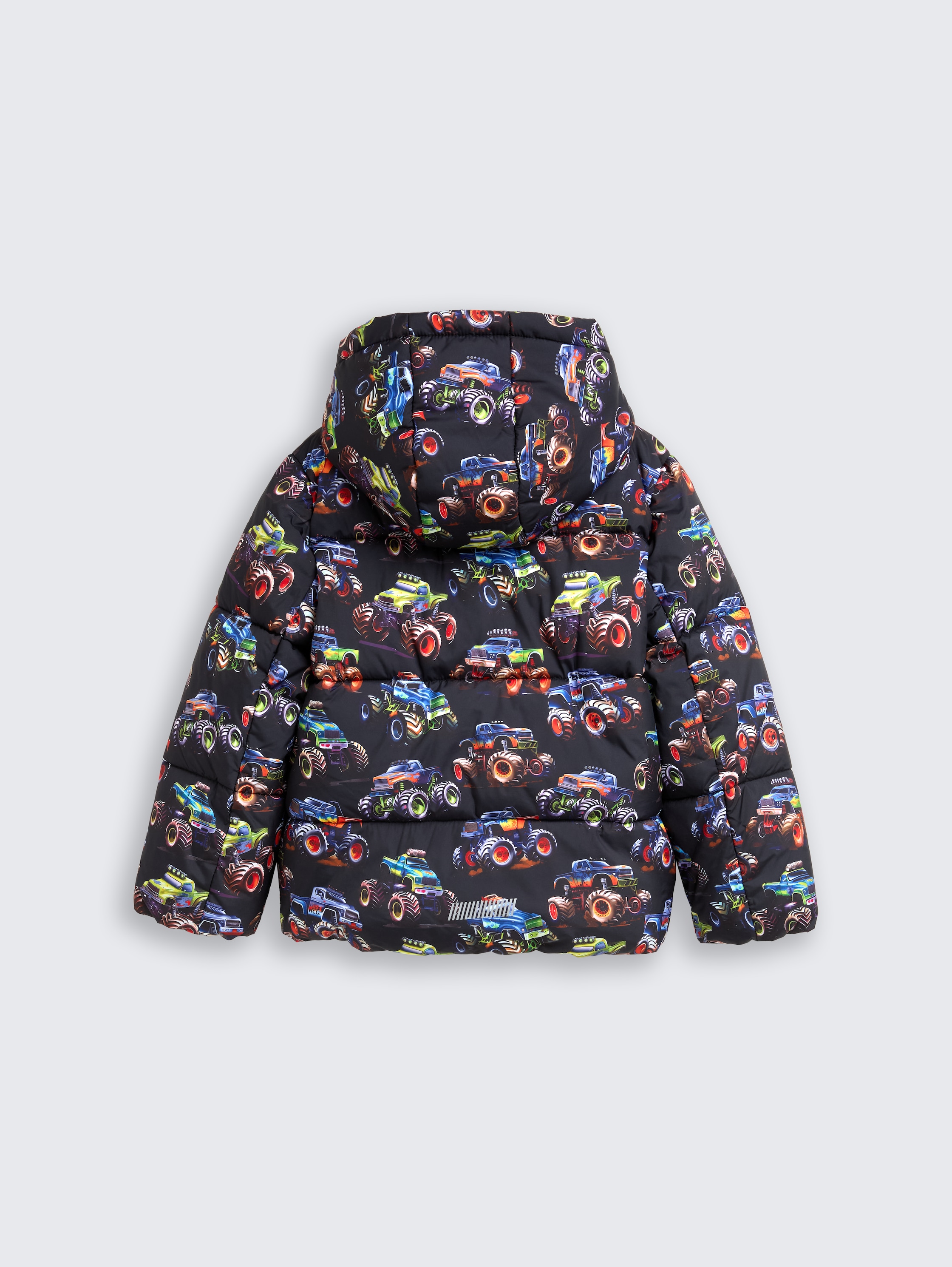 Pufferjack met all-over print - dark multicolor car design