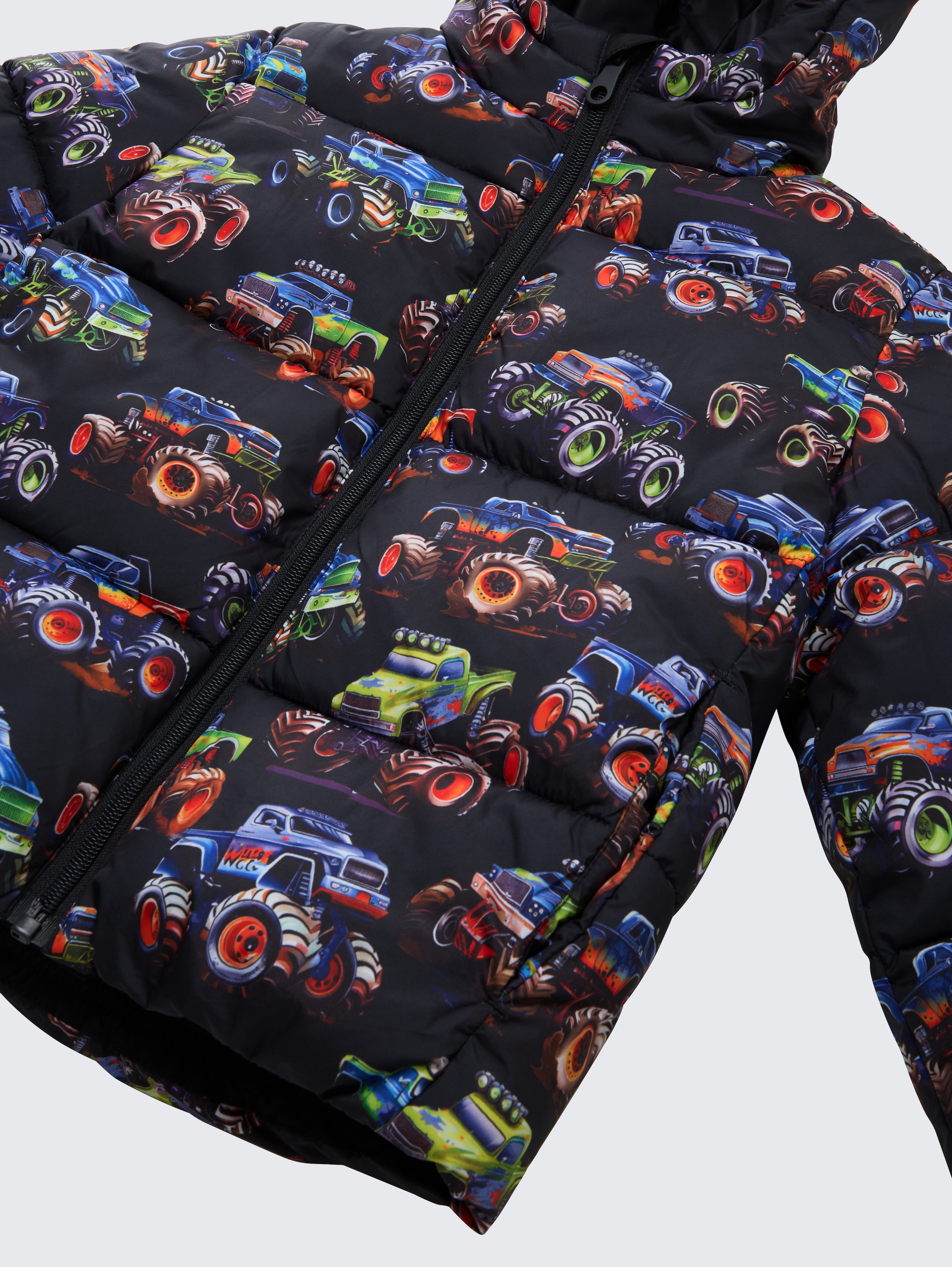 Pufferjack met all-over print - dark multicolor car design - Detailaanzicht model