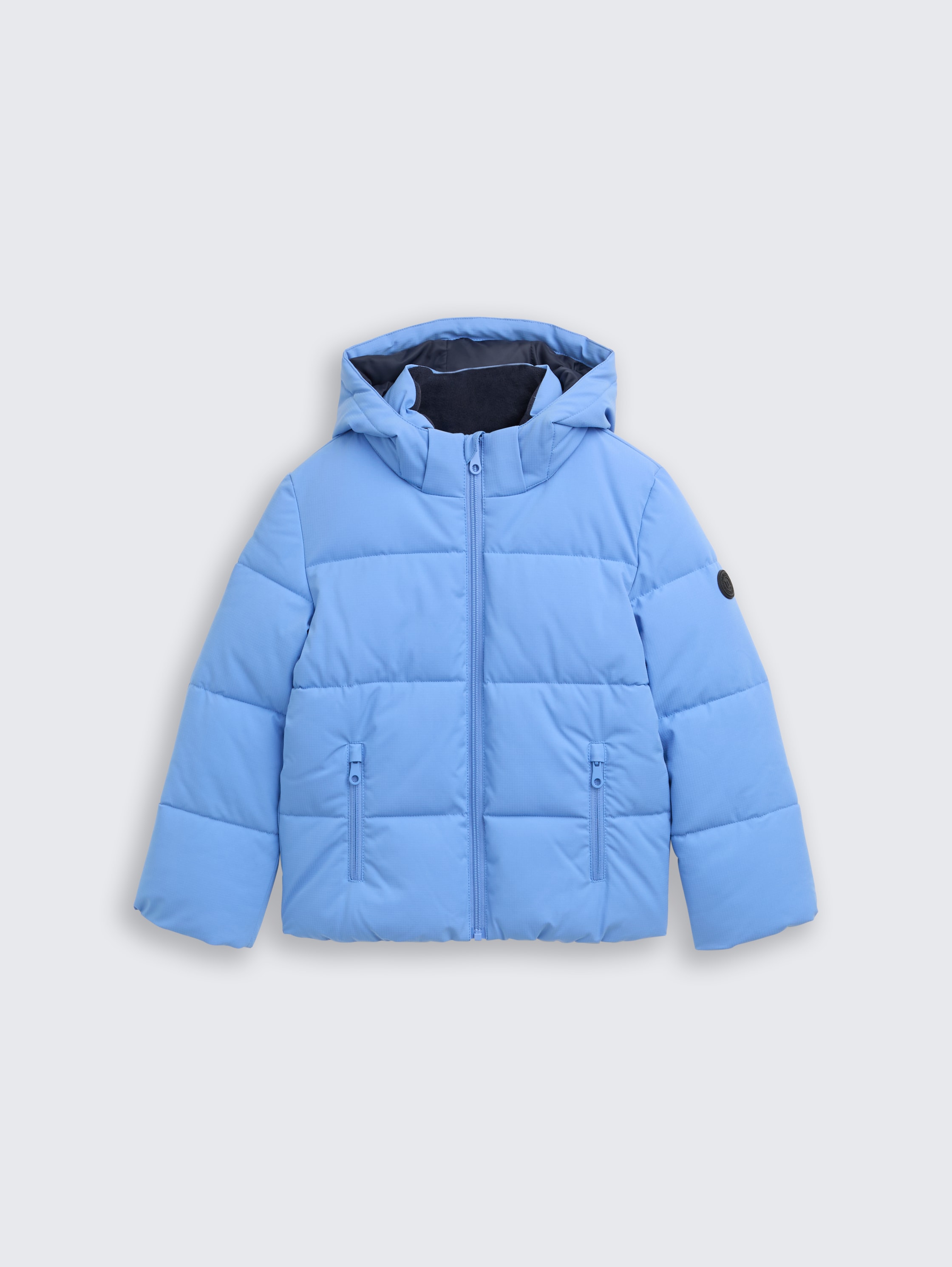 Pufferjas met afneembare capuchon - soft mid blue - Product vooraanzicht