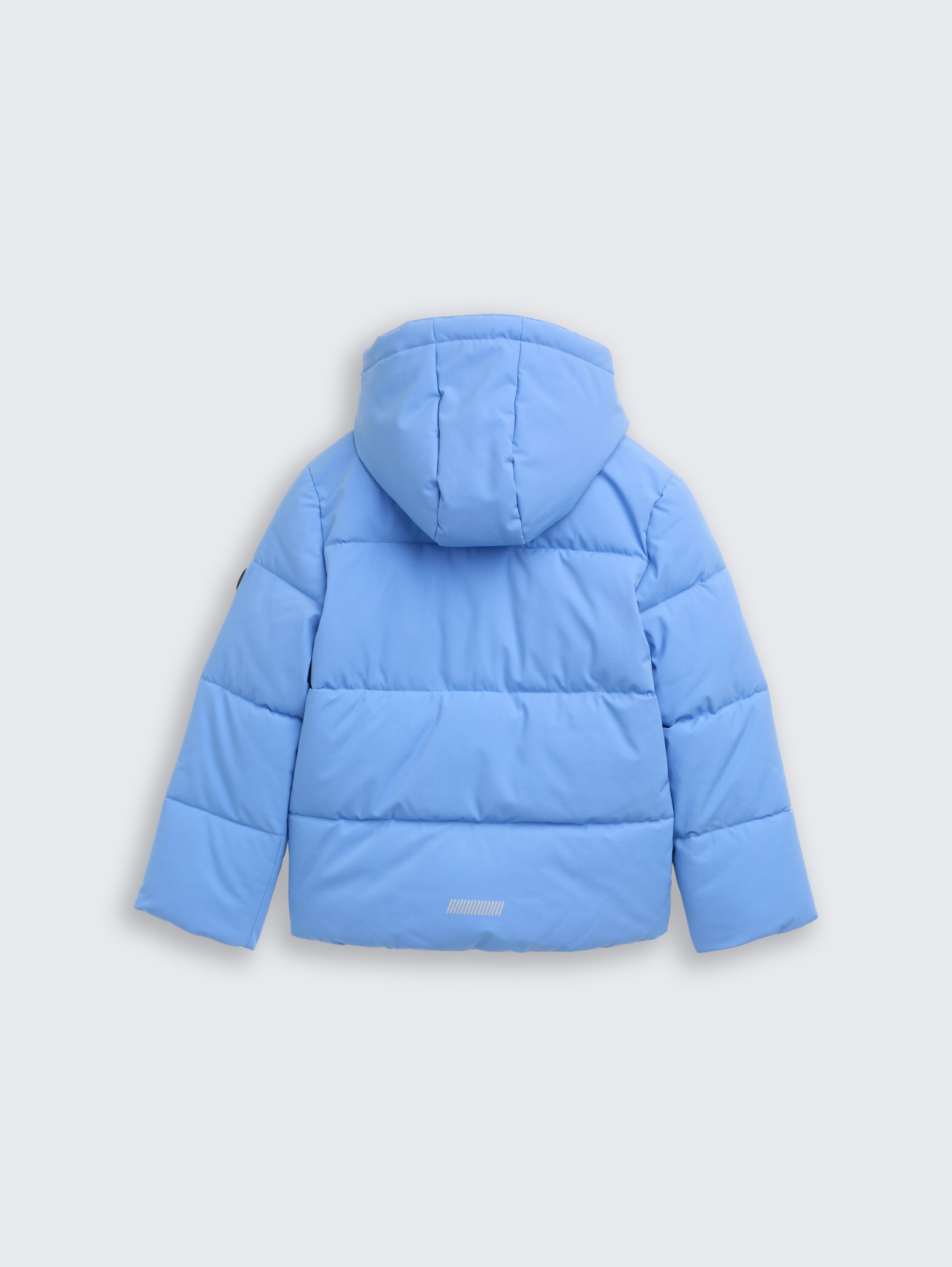 Pufferjas met afneembare capuchon - soft mid blue