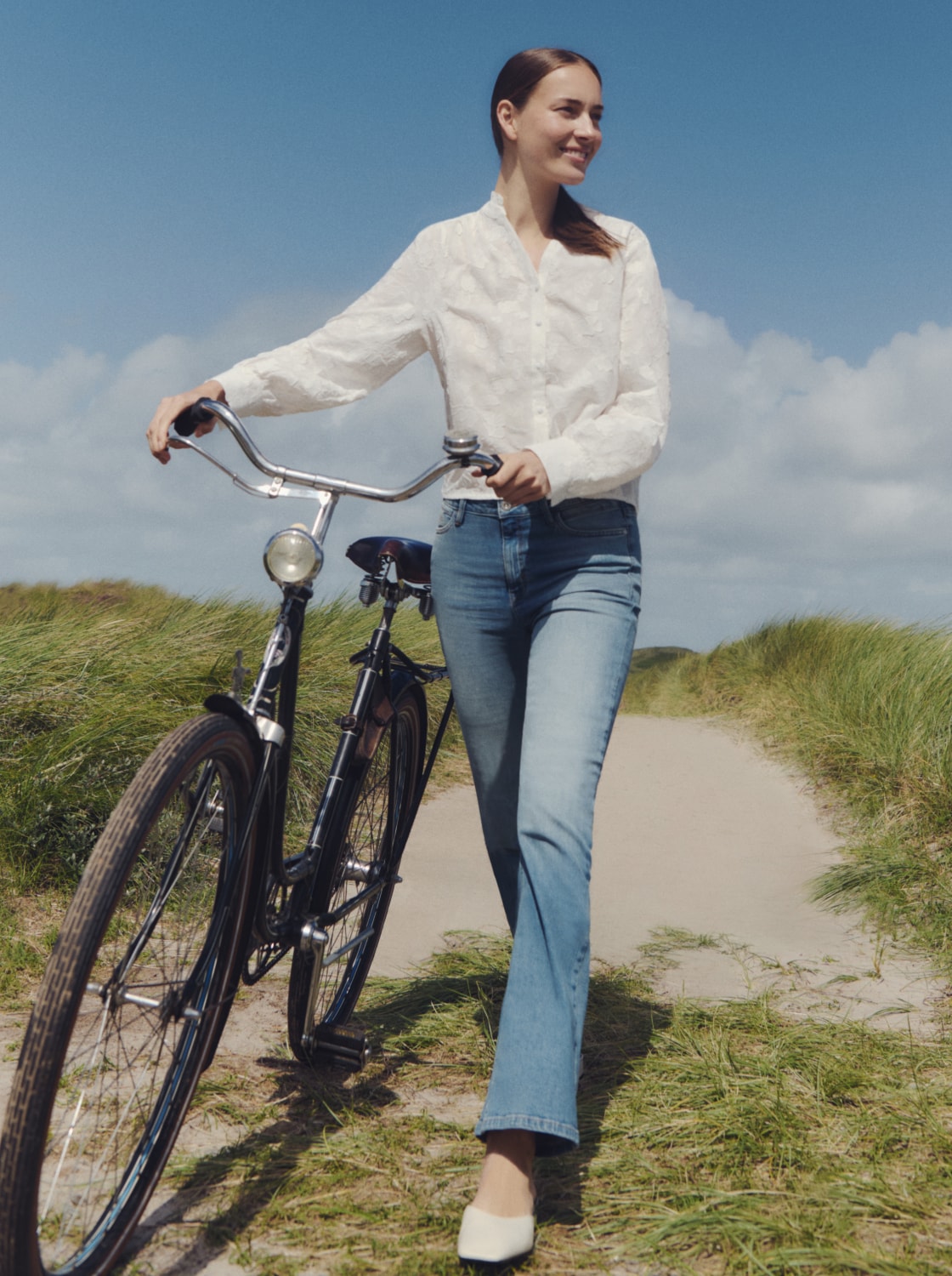 TTSTELLA BOOTCUT Jeans mit Stretch - used_light_stone_blue_denim - 