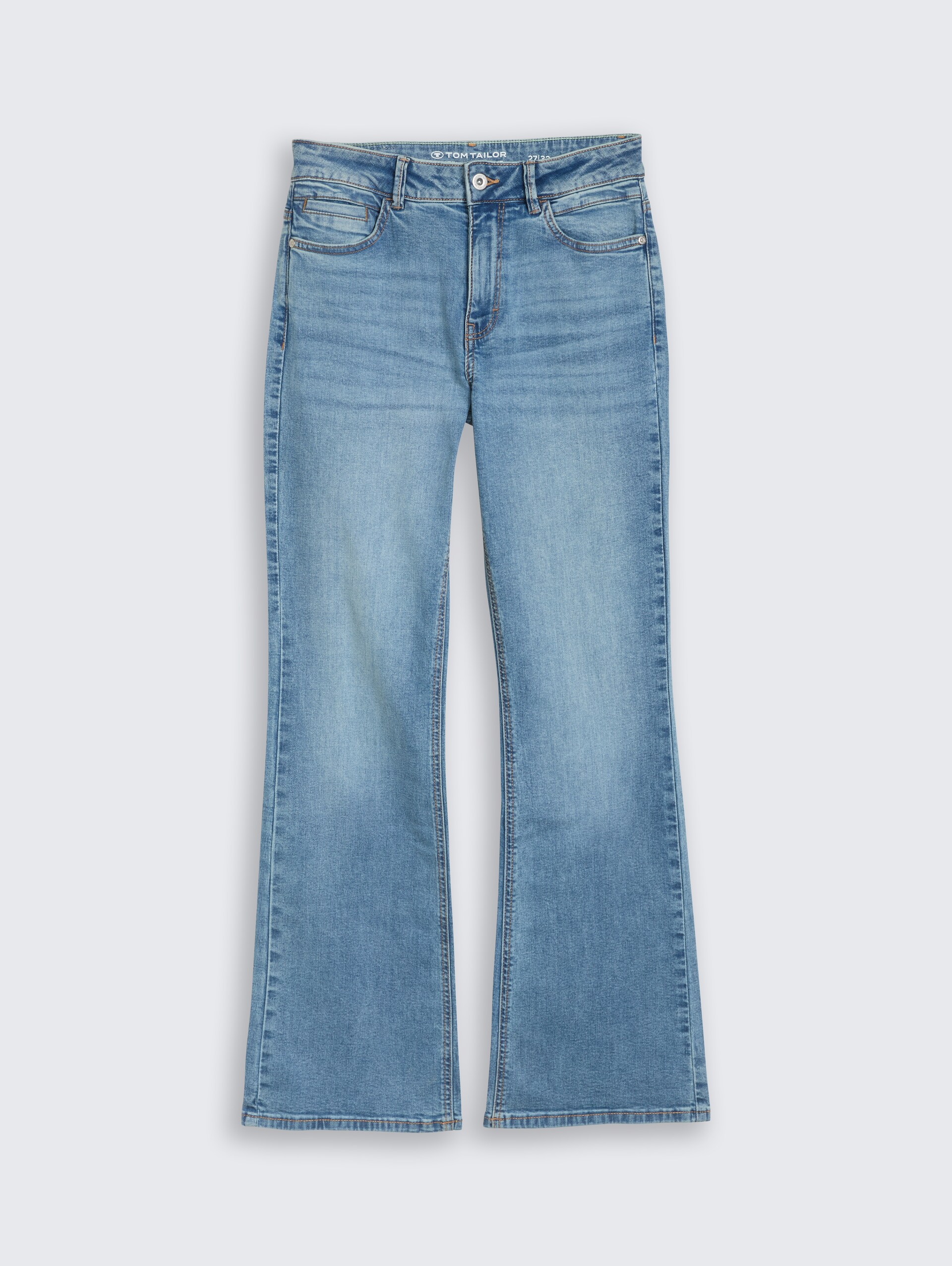 TTSTELLA BOOTCUT Jeans mit Stretch - Used Light Stone Blue Denim - Vorder-Produkt-Ansicht