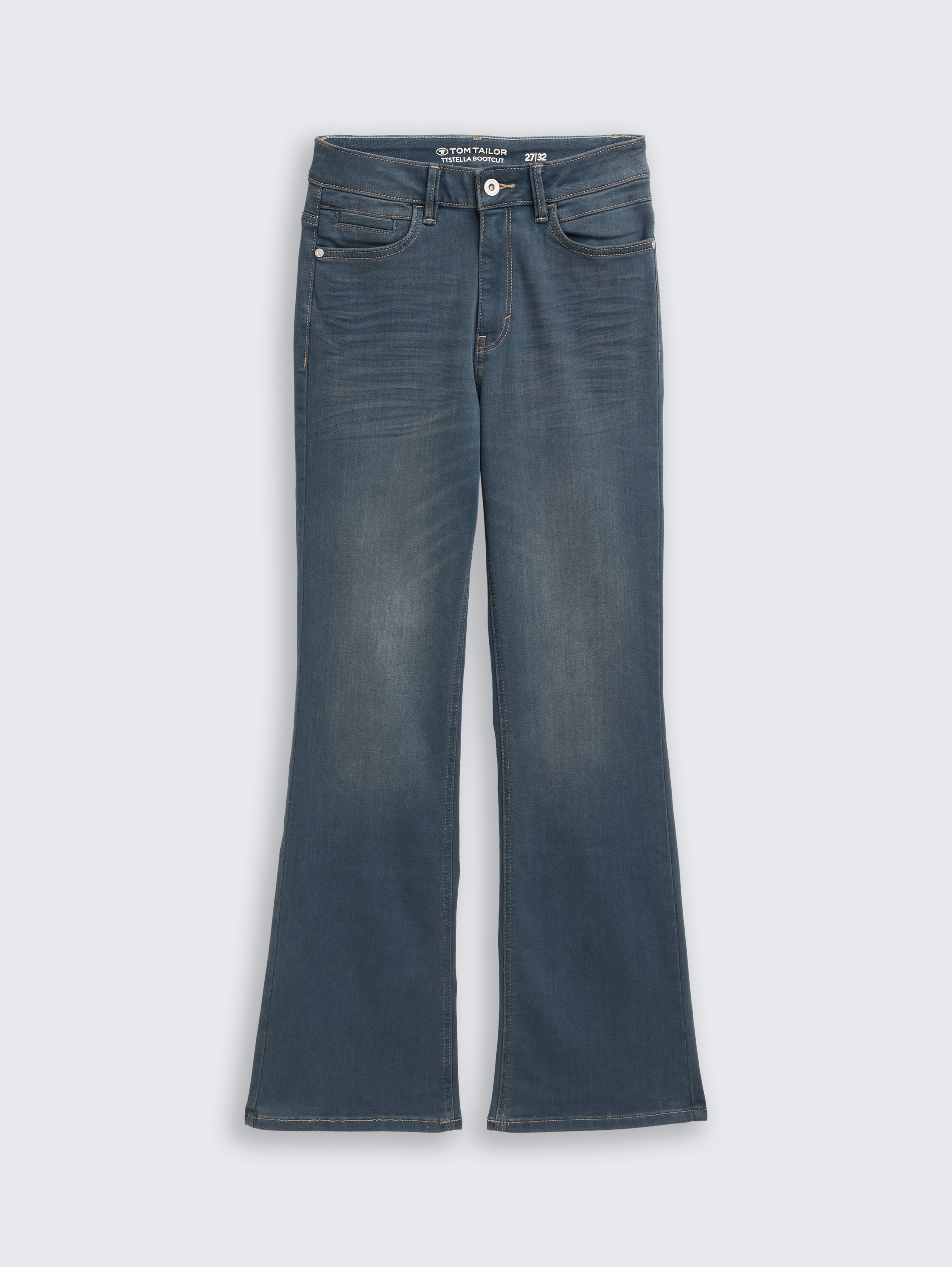 TTSTELLA BOOTCUT jeans with stretch - mid_stone_blue_grey_denim - 
