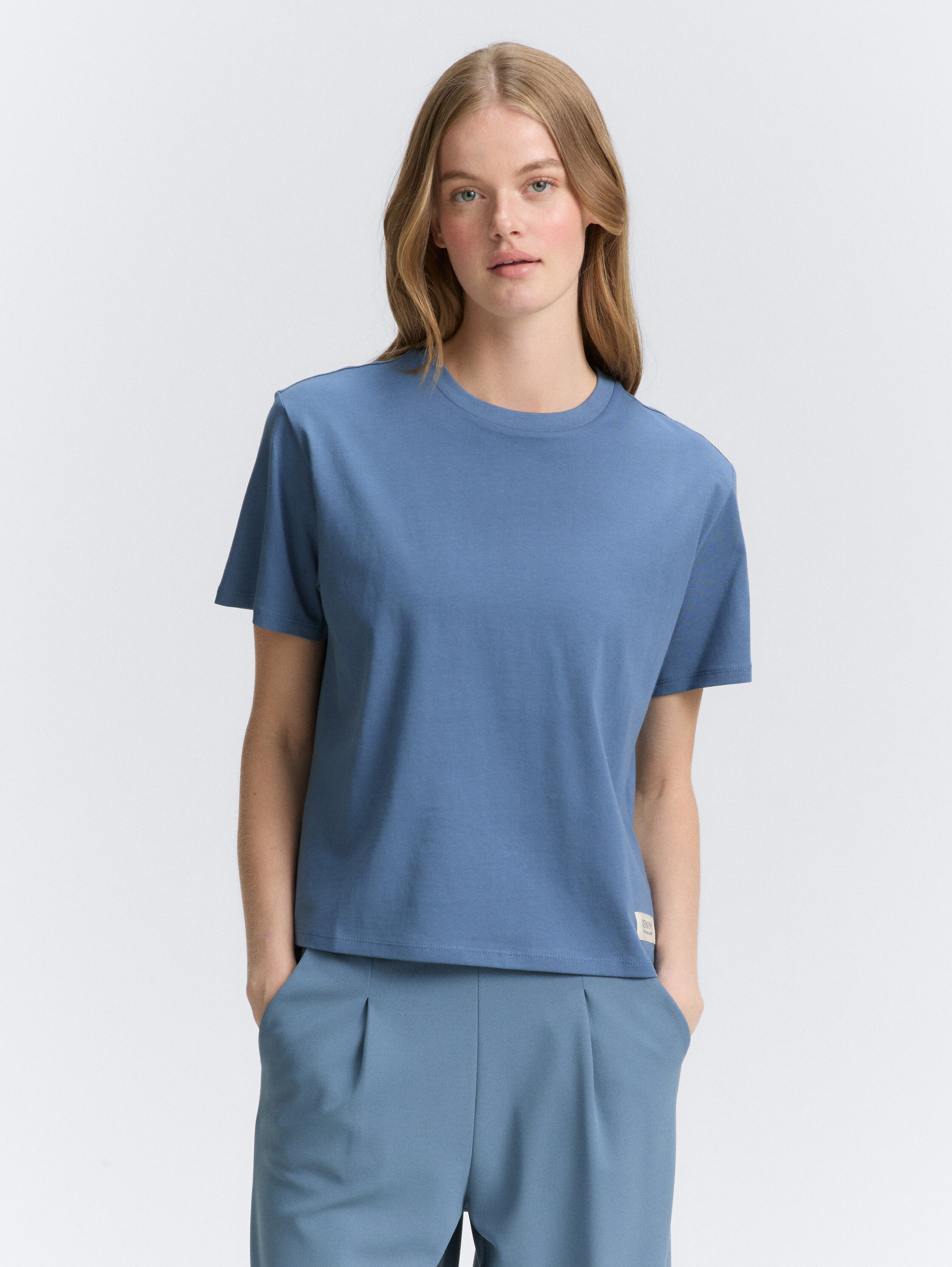 Boxy Fit T-Shirt - dusty_denim_blue - 