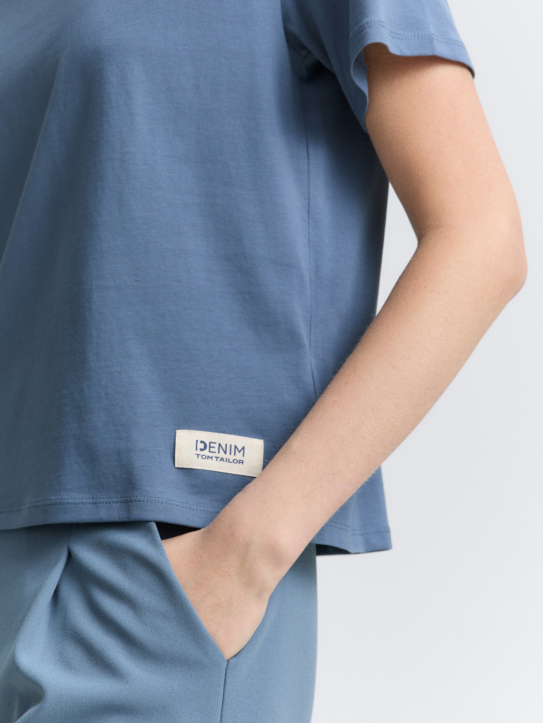 Boxy Fit T-Shirt - dusty_denim_blue - 