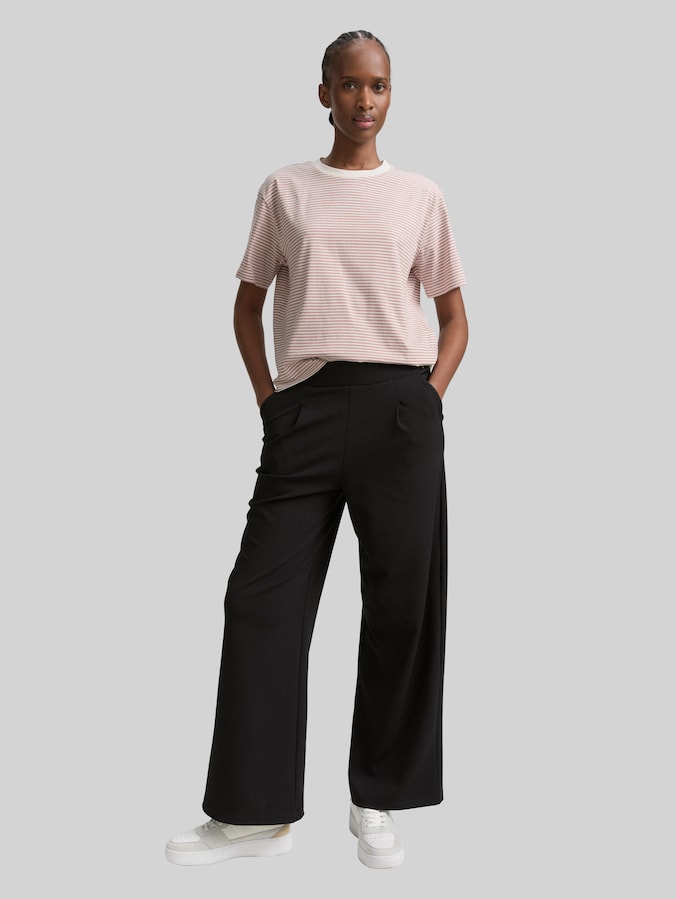 Boxy Fit T-Shirt von Denim Female, dusty rose white stripe