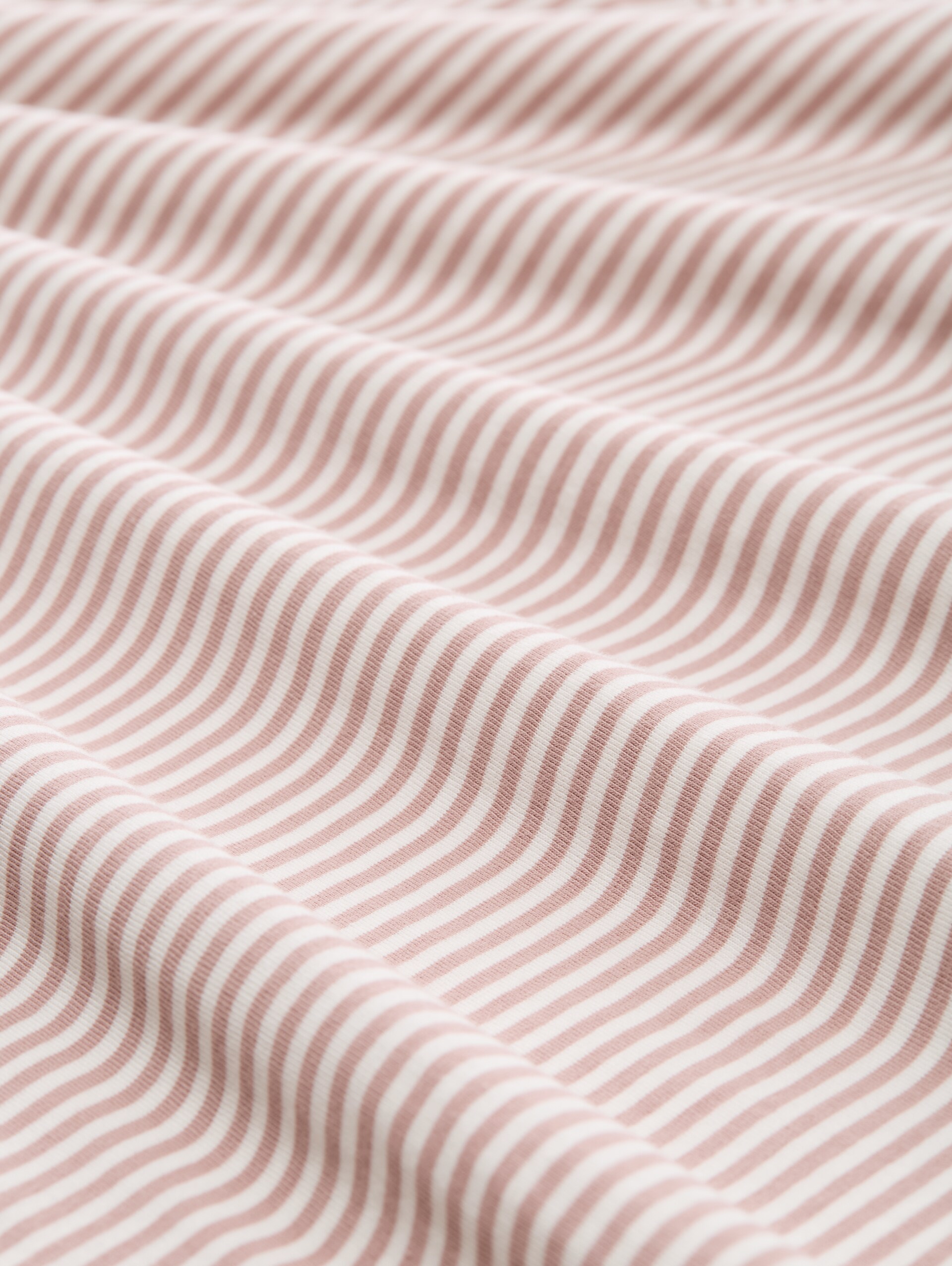 Boxy-fit T-shirt - dusty rose white stripe - Material view