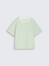 T-shirt coupe carrée - matcha green irregular stripe - Vue de face du produit