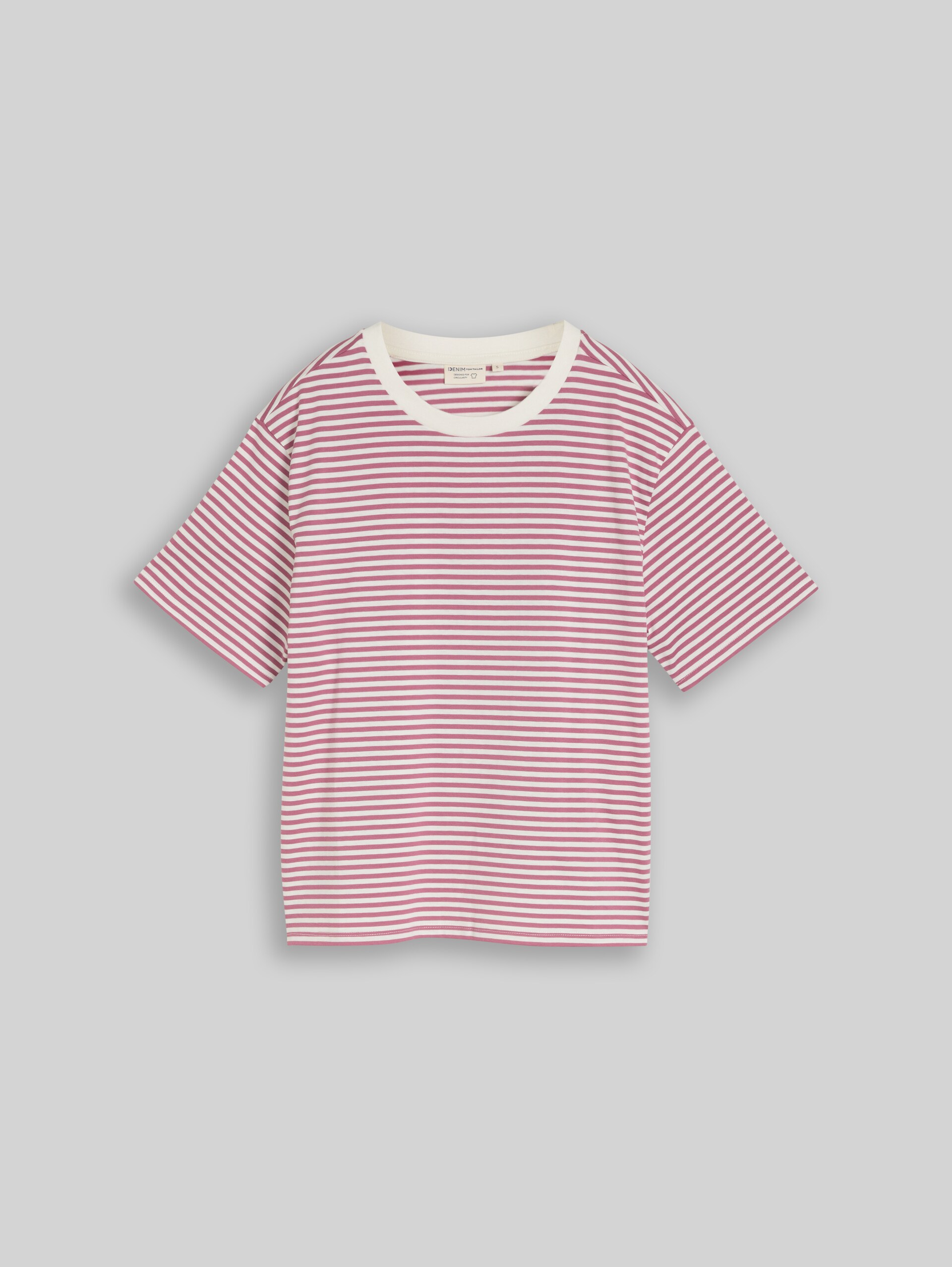 Boxy Fit T-Shirt - mauve white stripe - Vorder-Produkt-Ansicht