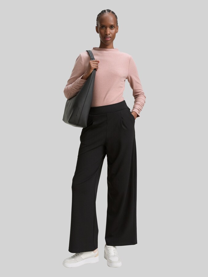 Shirt met lange mouwen en gerimpelde mouwen door Denim Female, Antique Rose Melange