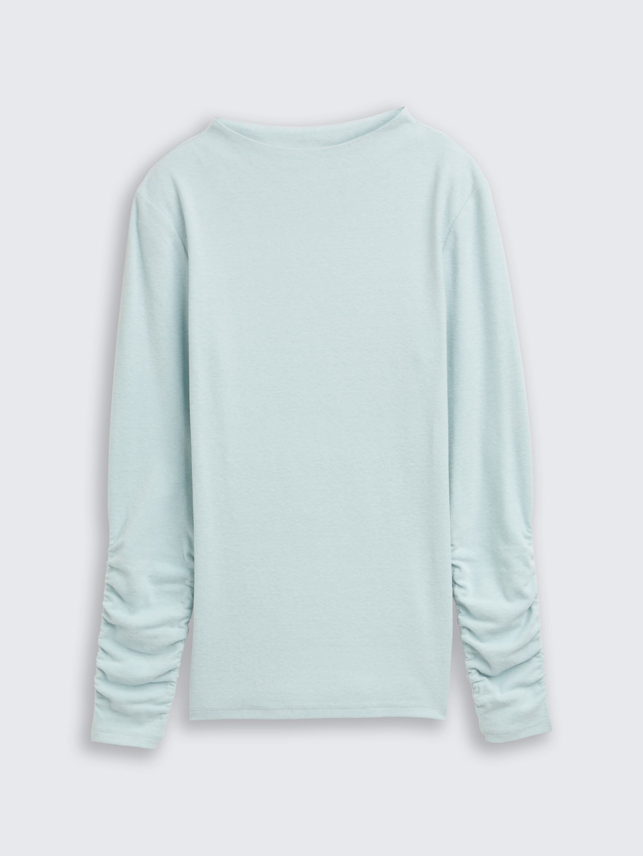 T-shirt à manches longues et manches froncées - Silver Cloud Blue Melange - Vue de face du produit