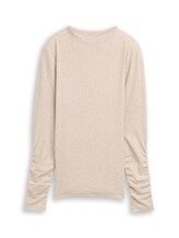 Ausgewählt, Langarmshirt mit Raffärmeln von Tom Tailor, beige