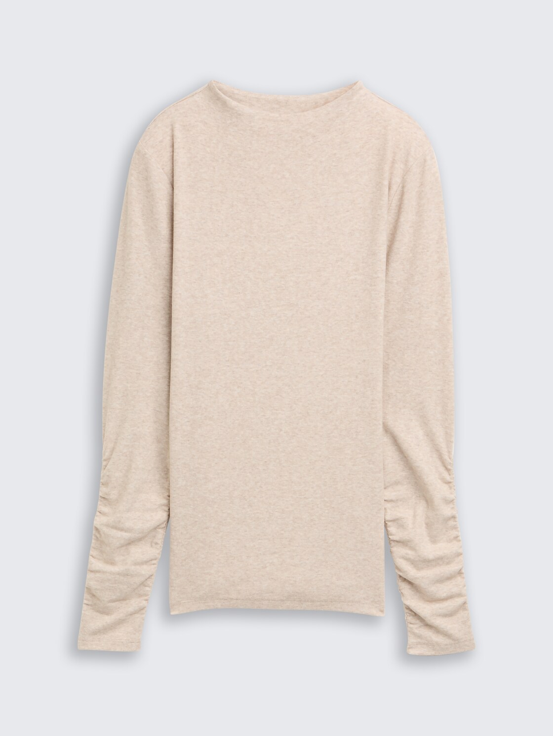 Shirt met lange mouwen en gerimpelde mouwen - cosy beige melange - Product vooraanzicht