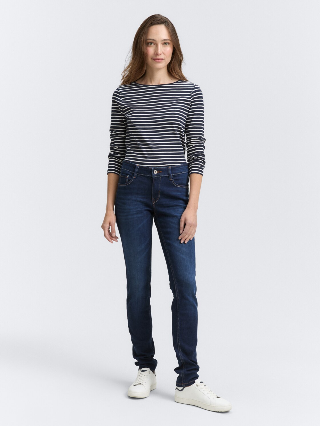 TTLUCIE SKINNY Jeans - dark stone wash denim - Model-Vorderansicht