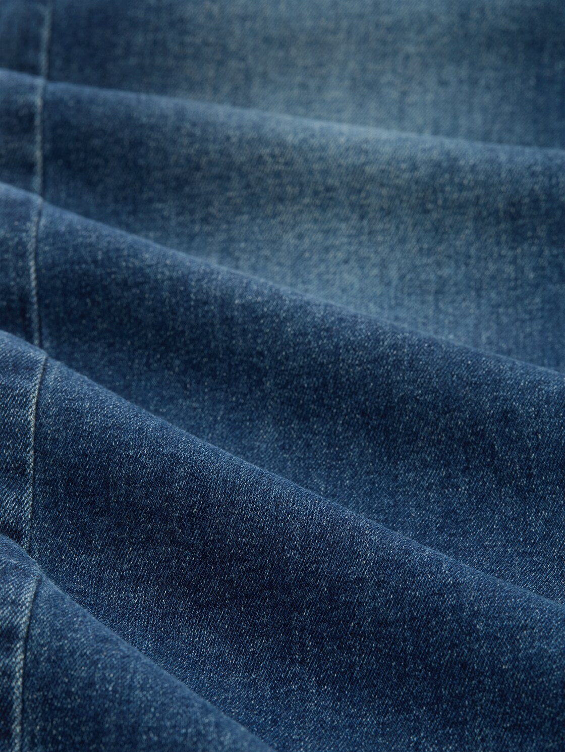 TTLIVA STRAIGHT Jeans - Clean Mid Stone Blue Denim - Material-Ansicht