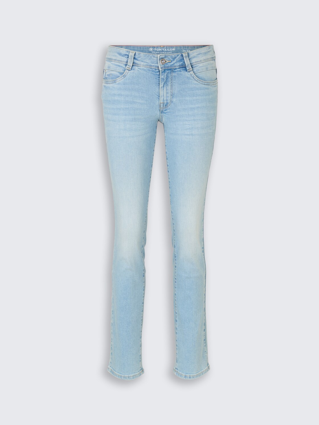 TTLIVA STRAIGHT Jeans - Light Stone Blue Denim - Vorder-Produkt-Ansicht