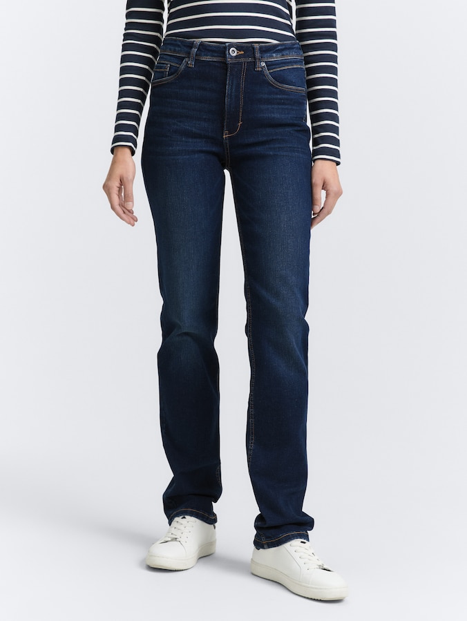 TTELVA STRAIGHT High Waist Jeans door Women, Clean Dark Stone Blue Denim