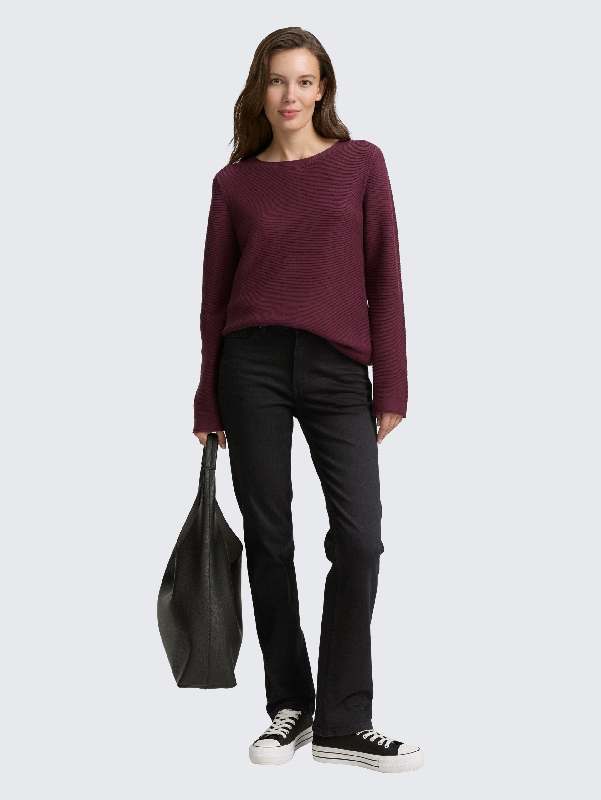 TTELVA STRAIGHT High Waist Jeans - black denim - Model-Vorderansicht