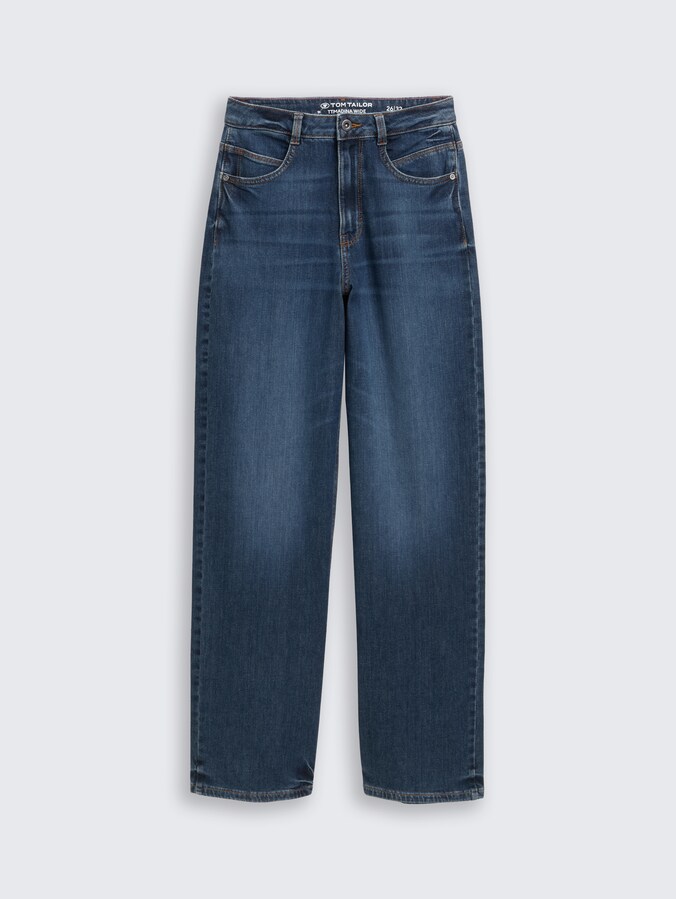TTMADINA WIDE jeans by Women, Used Mid Stone Blue Denim