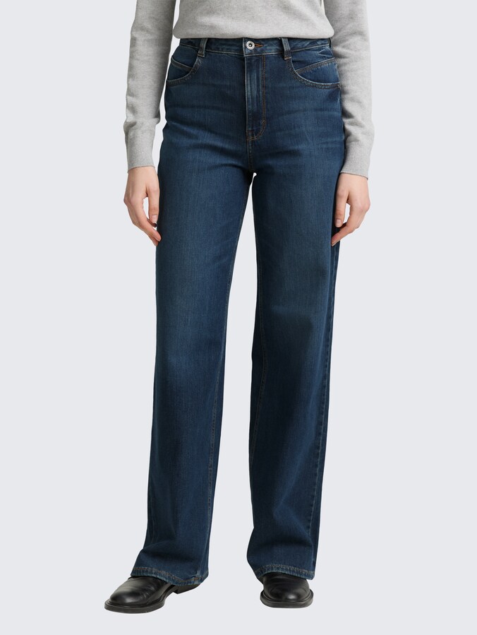 TTMADINA WIDE Jeans von Women, Used Mid Stone Blue Denim