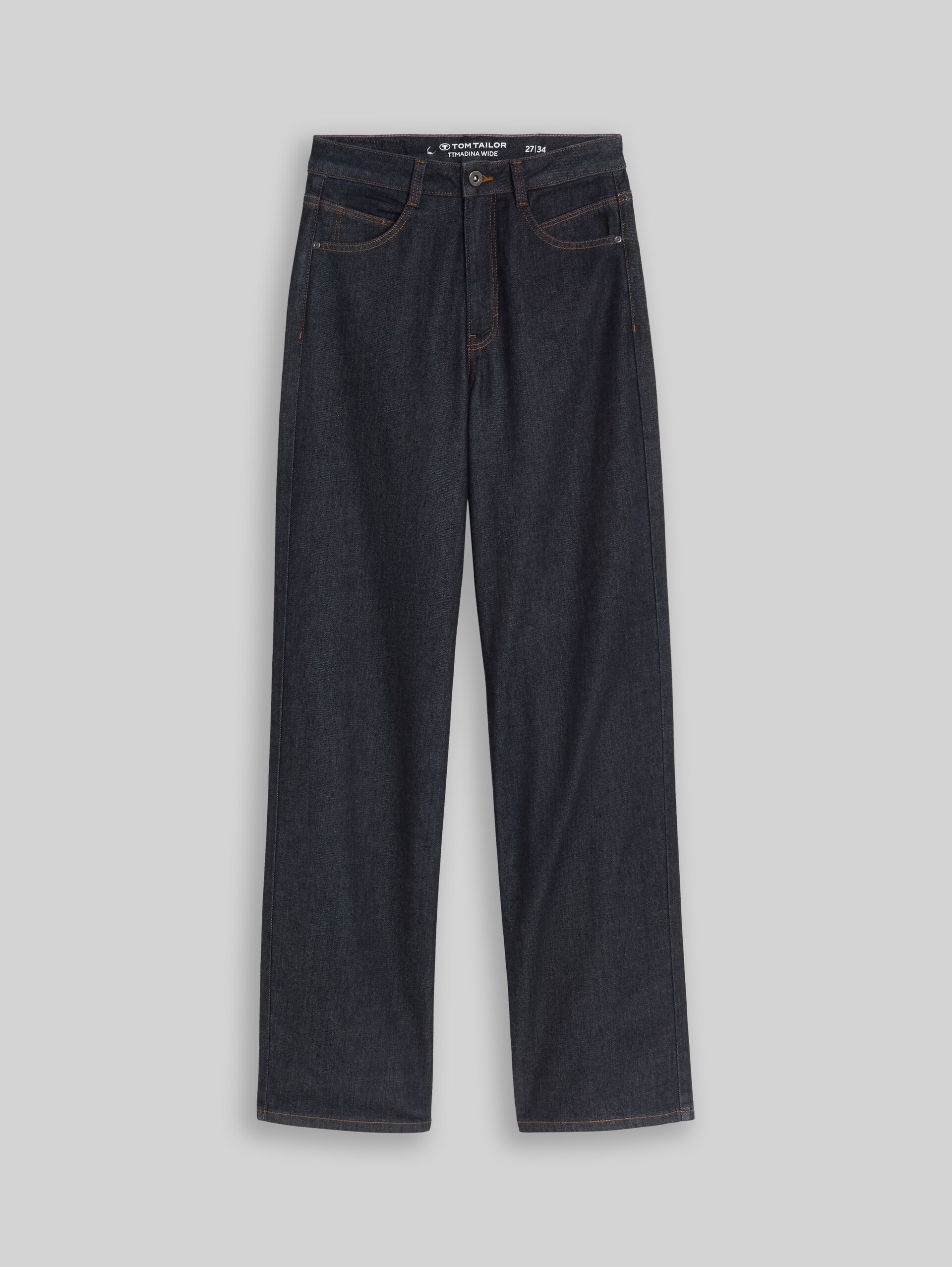 TTMADINA WIDE Jeans - Rinsed Blue Denim - Vorder-Produkt-Ansicht