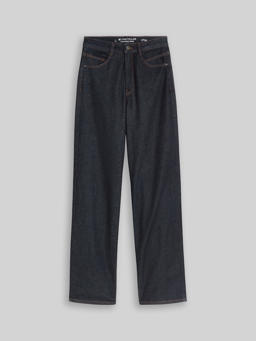 TTMADINA WIDE-jeans door Women, Rinsed Blue Denim