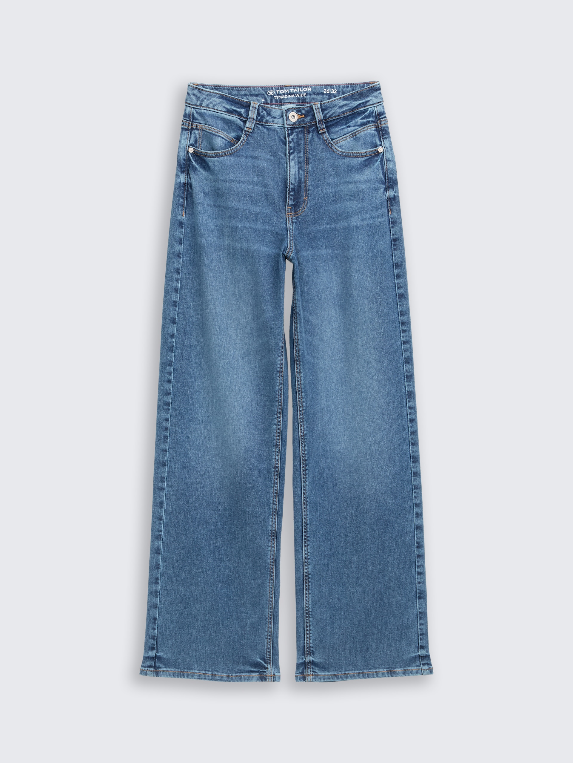 TTMADINA WIDE Jeans - mid stone wash denim - Vorder-Produkt-Ansicht