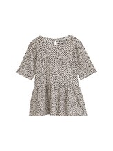 Not Selected, Jacquard T-shirt with peplum by , white