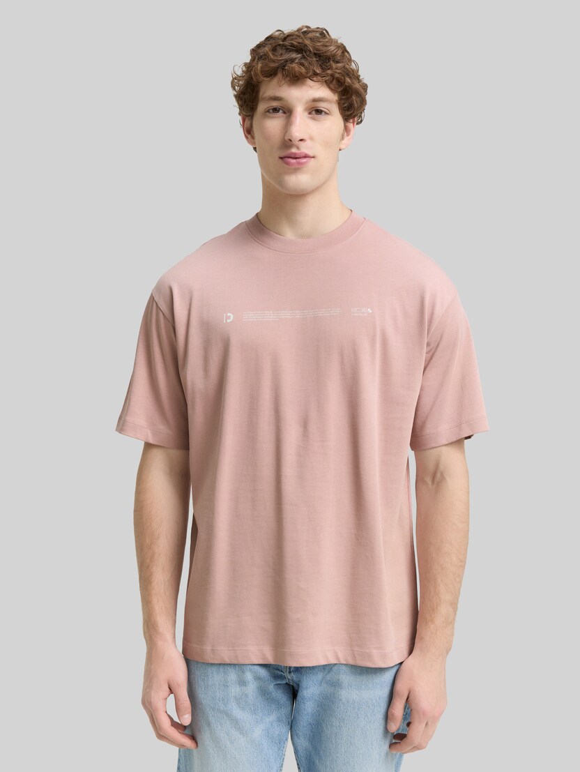 Heavy-Jersey T-Shirt mit Print von Denim Male, smoky rose
