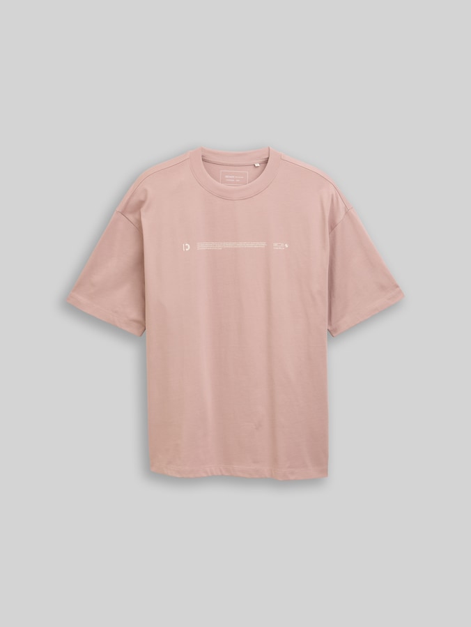 Heavy-Jersey T-Shirt mit Print von Denim Male, smoky rose