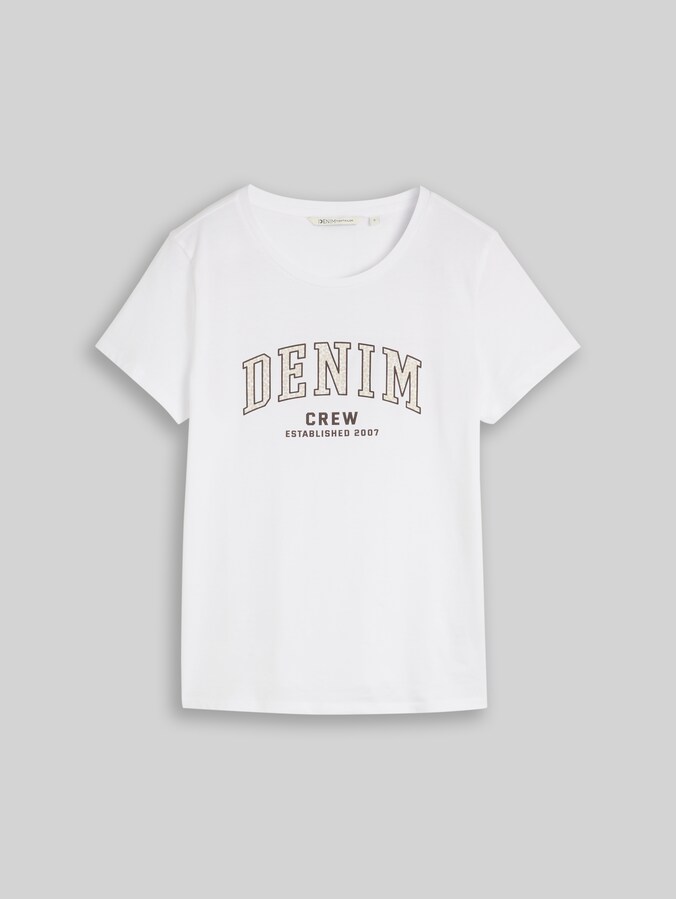 T-shirt with leopard print by Denim Female, bright white